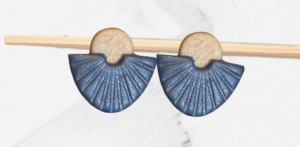 Pendientes Pamela, azul y blanco